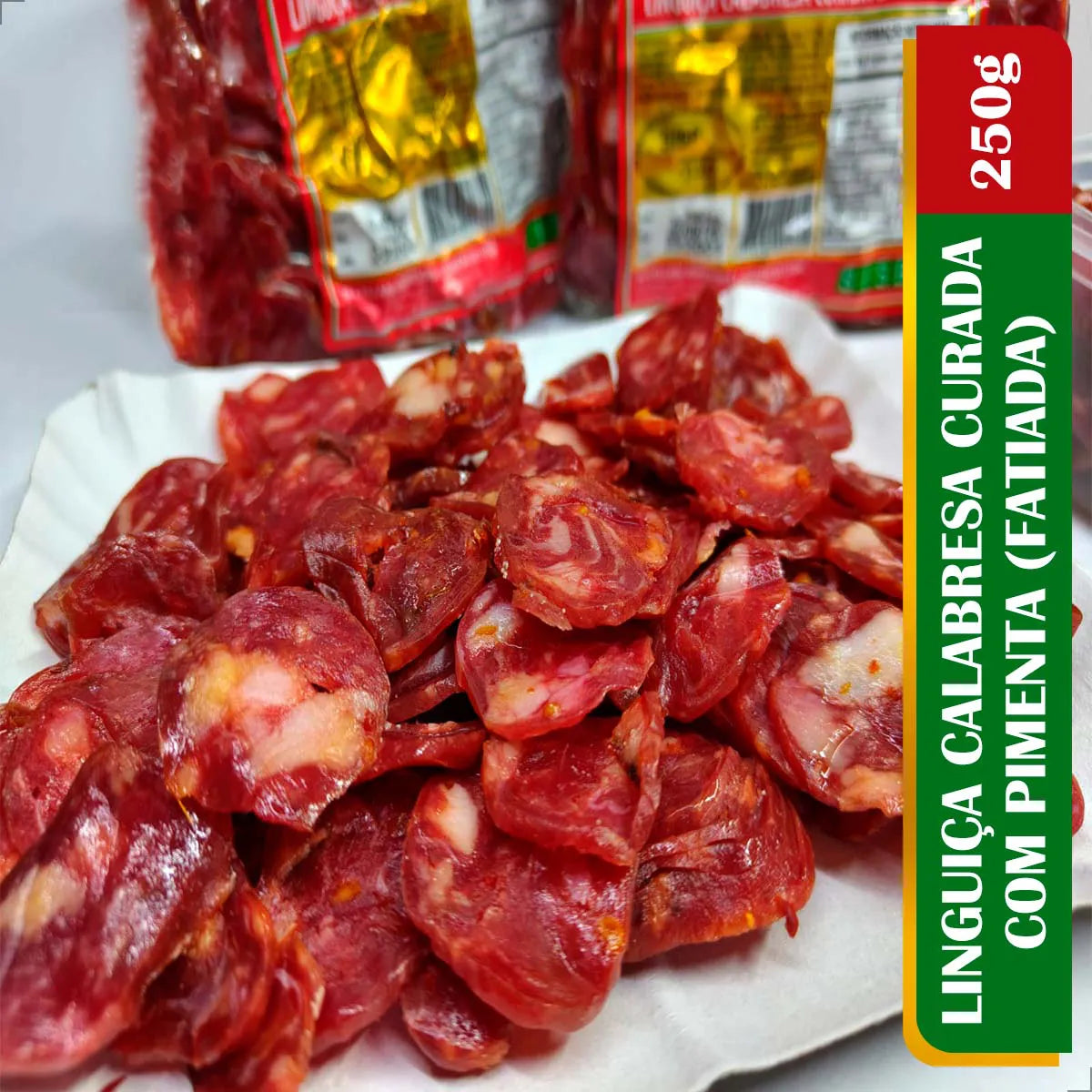 Linguiça Calabresa Fatiada (com Pimenta) 250g - Ditalia